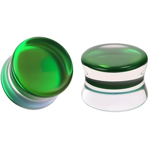 BodyAce 10mm Iridescent Glass Ear Plugs Cover