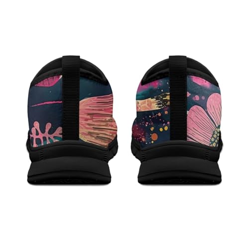 Slip on Loafers for Women Hippie Retro Floral Design Breathable Walking Sneakers Sport Shoes Anti-Slip Sole3