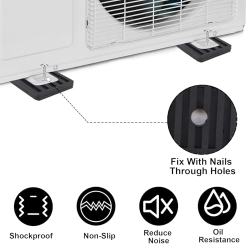 Gummi Schwingungsdämpfer Vibrationsdämpfer Stoßdämpfer für Klimaanlage - Stoßfestes Fußpolster Schwarz