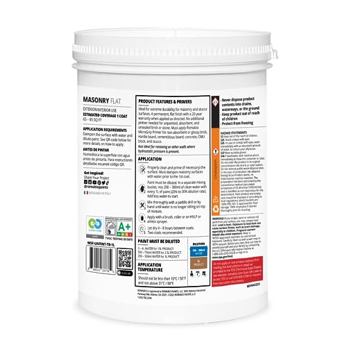 Image of Romabio Masonry Flat, Italian Mineral Paint, Brick, Stone & Cementitious Siding, (Celtic Stone) 1L