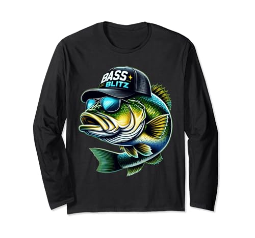 Bass Fish Dad Camisa Trucker Hat Fishing Fisherman Grandpa Manga Larga