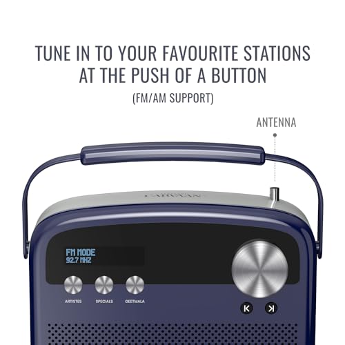 Image of Saregama Carvaan Lite Hindi - Portable Music Player with 3000 Pre-Loaded Evergreen Songs, FM /BT /AUX (Royal Blue)