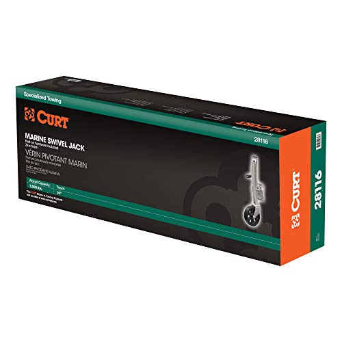 Curt 28116 Marine Boat Trailer Jack With 8-Inch Wheel, 1,500 Lbs. 11 Inches Vertical Travel #TOP7