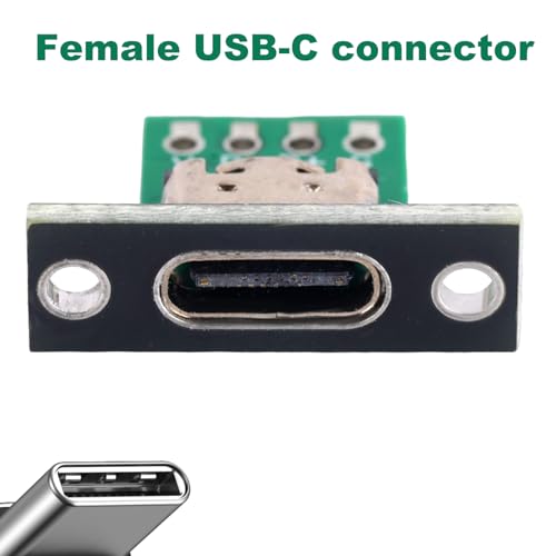 10 piezas conector USB C para montaje en panel miniatura 7