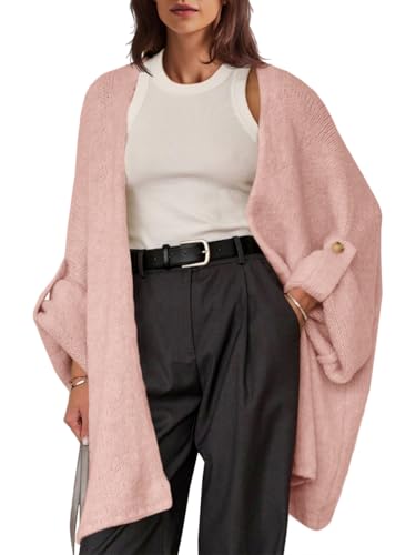Image of Saodimallsu Womens Oversized Long Cardigan Sweaters Casual Open Front Chunky Knit Slouchy Fall Trendy Sweater Coats