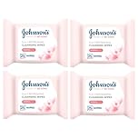 Makeup Remover Facial Wipes 4 PACK | 100 Wipes (25 x 4) Value MULTIPACK | For Waterproof Mascara | Johnsons Be Gone | Refreshing for Normal Skin Cleansing