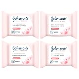 Makeup Remover Facial Wipes 4 PACK | 100 Wipes (25 x 4) Value MULTIPACK | For Waterproof Mascara | Johnsons Be Gone | Refreshing for Normal Skin Cleansing