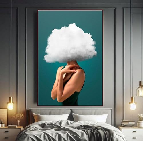 Tableau surréaliste tête de nuage XINBAO 60x90cm - 4