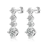 Pendientes largos clásicos minimalistas de moissanita, plata de ley 925, hipoalergénicos, temperamento de alta gama, adornos brillantes para fiestas diarias