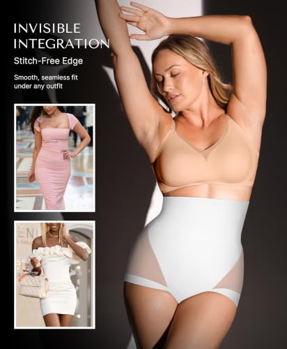 Image of SHAPELLX Women High Waist Tummy Control Slips Shapewear Panties Under Dress