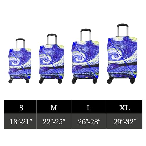 Travel Luggage Cover Protector, Washable Elastic Suitcase Cover, Luggage Protective Cover for 26-28 Inch Luggage (Abstract Painting, L)2