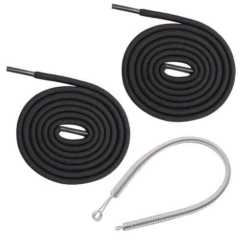 Cordoncino con coulisse per pantaloni da jogging e felpe con cappuccio, 2 pezzi, 160 cm, flessibile, con punta in ottone, regolabile, con ago da infilare, ricambio per pantaloni, felpe, borse (nero)