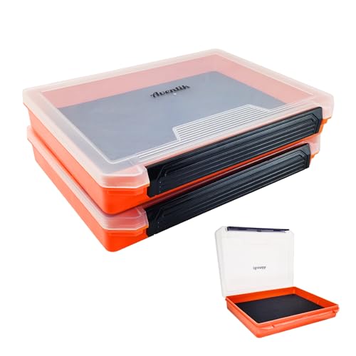 Aventik Fishing Tackle Box Slit Foam Case Jig Box Head Hooks Spinners Spoons Storage Tackle Tray (Orange-3501lure box)