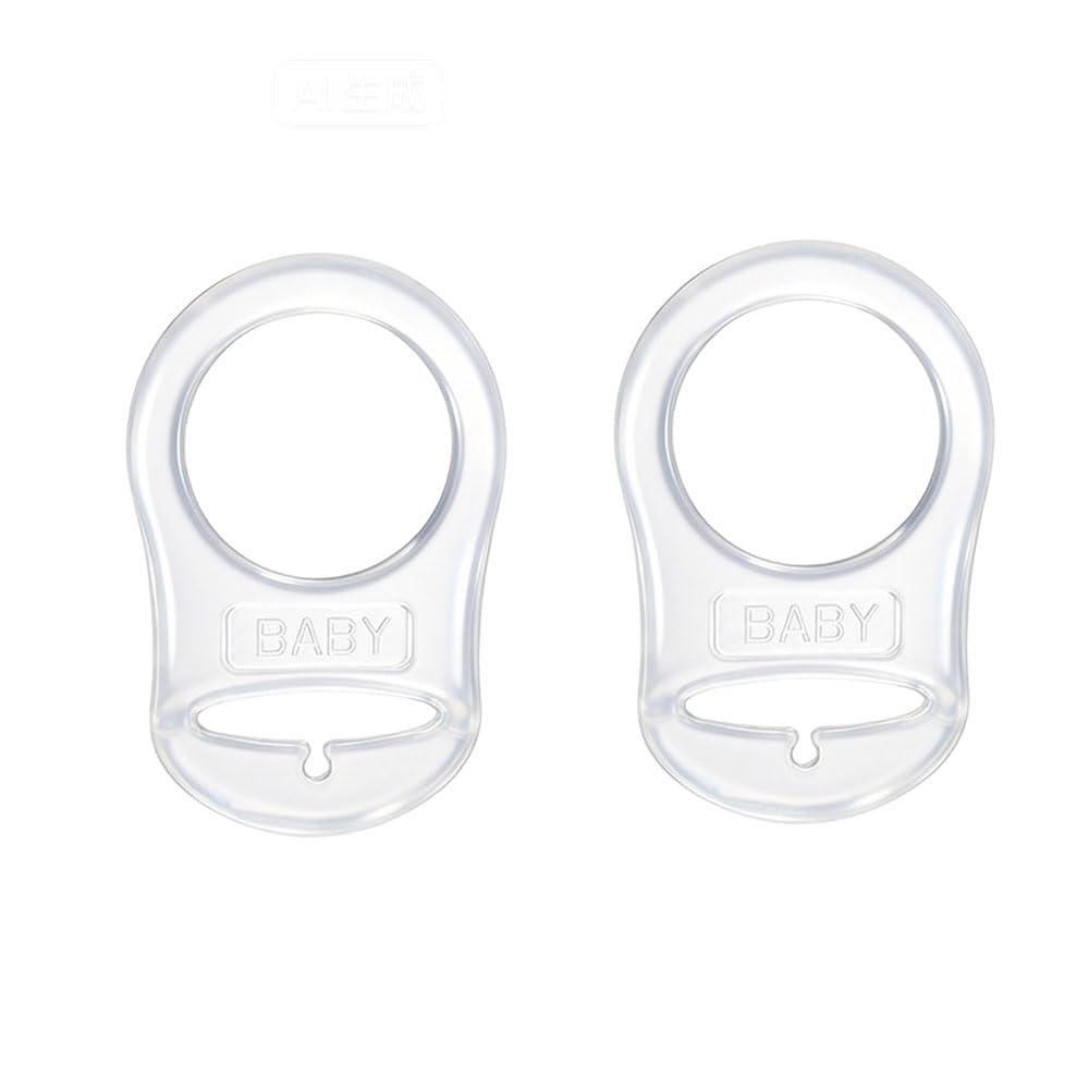 Silicone Dummy Clips Adapter, 2 Pcs Silicone Button Ring, Adapter Ring, Dummy Pacifier Clip Adapter, for Button-Style Pacifier