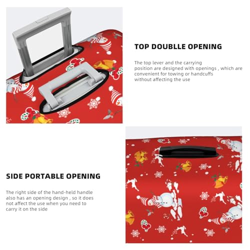 Travel Luggage Cover Christmas Snowman Xmas Deer Christmas Bell Snowflake Fashion Washable Baggage Suitcase Protector Fit For Luggage Small4