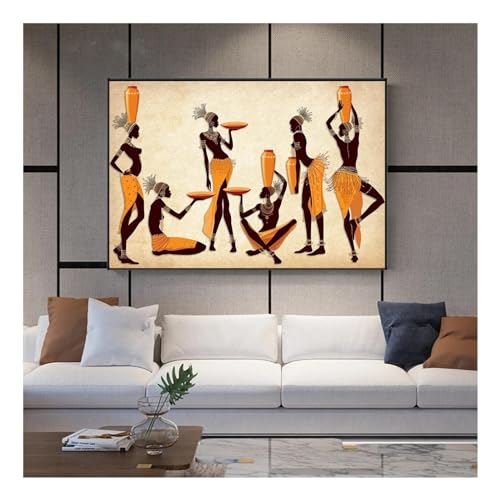 Toile portrait femme africaine tableau ethnique haut de gamme 40x60 cm
