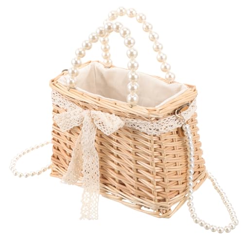 Sac en perles tissé pour femme paquet d'exception beige élégant et durable pour la plage