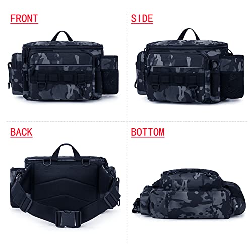 Elda Fishing Tackle Bag For Men Women 2022 Newest Design Water-Resistant Fishing Bag Outdoor Sports Camping Hiking Fishing Storage Shoulder Bags For Saltwater Or Freshwater Without Trays #TOP3
