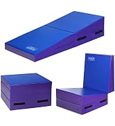 GYMAX Gymnastics Mat, Folding Incline Wedge Tumbling Mat, Cheese Mat for Gymnastics, Fitness, Pra...