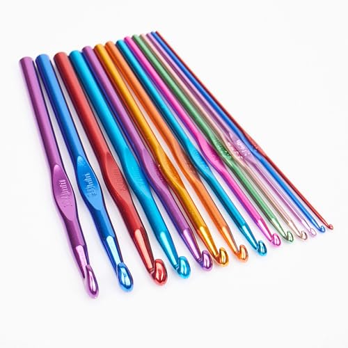 14PCS Aluminum Crochet Hooks Knitting Needles with Ergonomic Handles for Arthritic Hands 2.0mm/2.5mm/3.0mm/3.5mm/4.0mm/4.5mm/5.0mm/5.5mm/6.0mm/6.5mm/7.0mm/8.0mm/9.0mm/10.0mm - Thumbnail 2