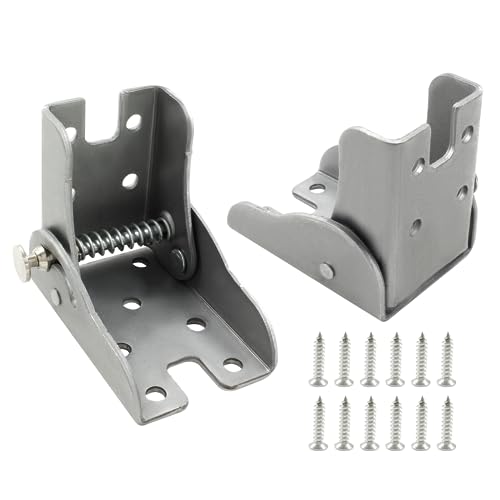 Waziaqoc 2 Pcs Folding Table Leg Hinge, 90-Degree Self Locking Hinge Angle Braces Extension Support Bracket for Folding Feet and Folding Countertop(Silver)