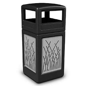 Commercial Zone Precision Series 42 Gallon Waste Containers with Dome Lid and Stainless Steel Panels Reeds Design Color