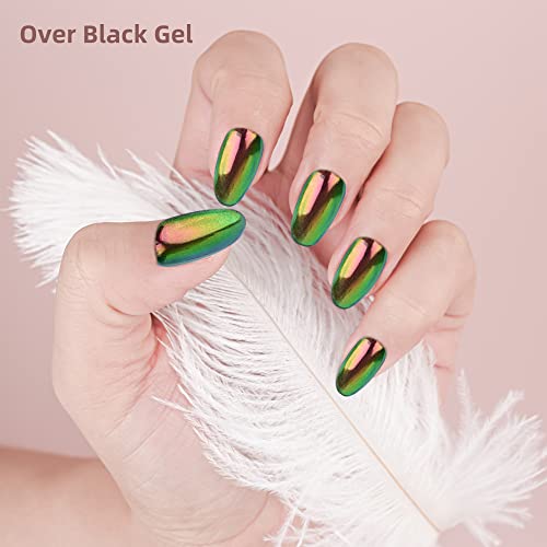 PuzzleBox Mermaid Chrome and Neon Nail Powder Set #TOP25