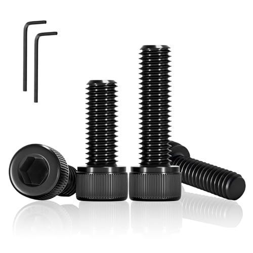 PDKKFF 25 Piezas M6x16mm Tornillos de Cabeza Cilíndrica con Hexágono Interior DIN 912 / ISO 4762, Tornillos de Cabeza Hueca Hexagonal de acero al carbono Negro para Maquinaria Automotriz