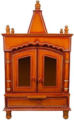 Klassic Beautiful Wooden Temple with Door/Pooja Mandir for Office and Home