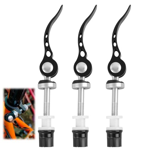 Lot de 3 Colliers de Serrage Rapide M6 × 60 mm – Collier de Selle en Alliage d’Aluminium Léger avec Levier de Serrage Rapide – Remplacement Boulon de Tige de Selle pour VTT, Vélo de Route, Vélo de Vil