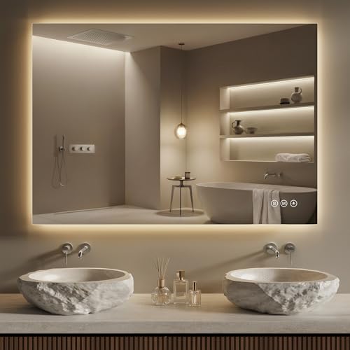 40X30 LED Bathroom Mirror with Lights Anti-Fog Backlit Lit with CRI>90