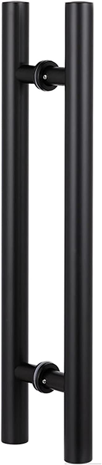 Circir Black Entry Glass Shower Pull And Push Door Handle,Modern Stainless Steel Door Handle, H Shape Barn Door Pull Handle(,80Cm/2.6Ft)