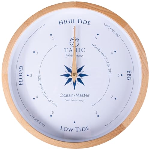 Tabic Planeteco Ocean Master Tide Clock, Stylish Home Decor Accessory with High-Low Tide Display, Elegant Wall Clock Design