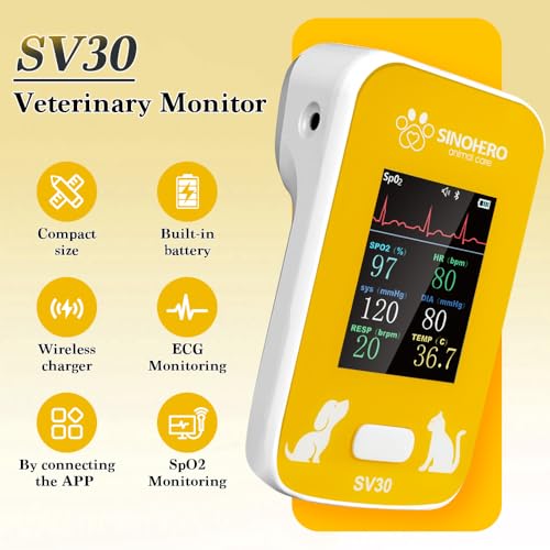 Image of Veterinary Monitor for Dog with Bluetooth,Pulse Oximeter for Pet,6 Parameters Blood Pressure Rechargeable Animal(Include Dogs and Cats) for Family Clinic