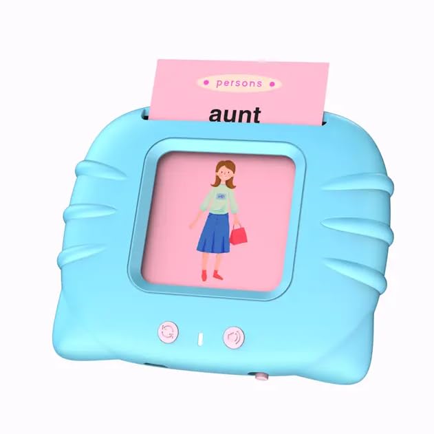 Talking Flash Cards Early Educational Toys for 2 3 4 5 6 Year Old Baby Boys Girls, Preschool Learning Reading Machine with 224/510 Words, Montessori Interactive Gift for Kids Toddlers (Blue)
