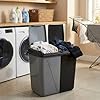 URBNLIVING 60/90L Double Kitchen Recycling Laundry Duo Bin Garbage Under Cabinet Trash Can (90L Black & Grey) #2