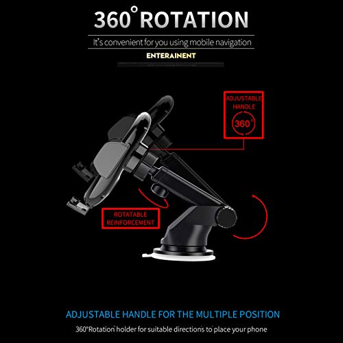 Btuty Carregador sem fio com sensor infravermelho para carro, clipe retrátil automático, carregament