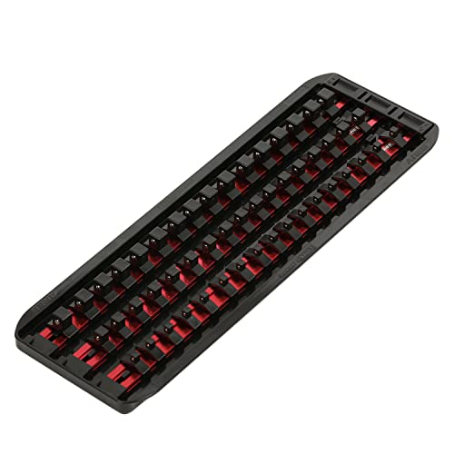 Ares 60143 - Socket Vault™ 3-Piece 17-Inch Red Socket Rail Set With Organizer Tray – Reinforced Plastic Tray Holds 3 Aluminum Rails Locked In Place – 50 1/4-Inch, 3/8-Inch, And 1/2-Inch Drive Clips #TOP6