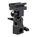 High Quality Material Flash Umbrella Holder, Sturdy Lightweight Flash Hot Shoe, Black Easy to Adjust for Photographer Home
