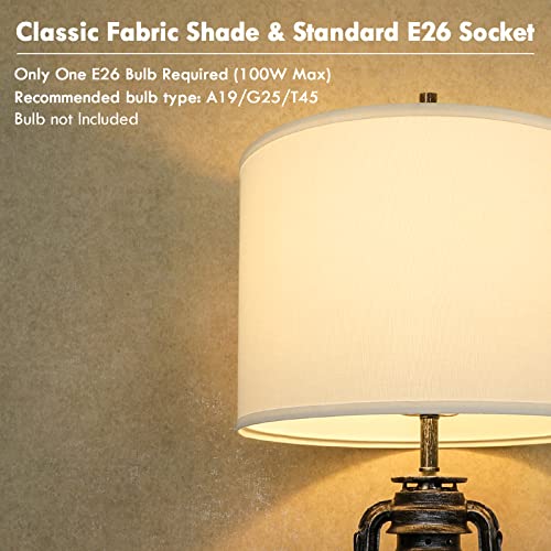 Brighthome Farmhouse Lantern Floor Lamp With Led Night Light - Rustic Tall Standing Lamp For Living Room Bedroom Office - Traditional Pole Lamp Black & Silver Finish - Floor Reading Light Home Decor #TOP5