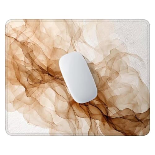 Jalican Mouse Mat 260x220 mm Soft Comfortable Gaming Mouse Pad, Non-slip Rubber Base Waterproof Smooth Surface Durable Stitched Edges Mousepads for Office Decor Working Desk Pad - Brown X-1097