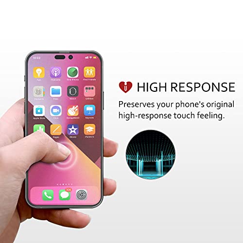 Icarez Hd Anti Glare Matte Screen Protector For Iphone 14 Pro 6.1-Inches [3 Pack] (Case Friendly) Premium No Bubble Easy To Apply With Hinge Installation #TOP2
