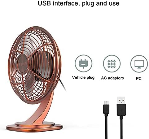 Retro Mini Desk Fan Small Personal USB Air Circulator Fan Portable Personal Fan for Home Office Desktop