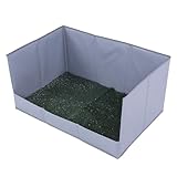 CHICIRIS Dog Grass Pad with Tray, Foldable Litter Box for Indoor and Outdoor Dog Potty, High Walls for Travel Use (S)