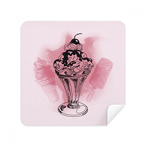 Chiffon lunettes motif glace chocolat pour nettoyer l'écran du téléphone au bureau