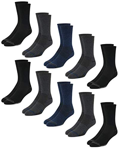 Van Heusen Men's Socks - Performance Cushioned Mid-Calf Althletic Crew Socks (10 Pack), Size Shoe Size: 6-12.5, Assorted