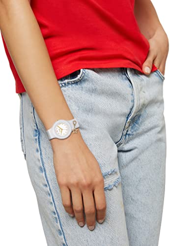 Hip Hop, Orologio Donna Collezione Dancing In The Light HWU1088, Only Time - Movimento Al Quarzo 3H, Cinturino In Silicone E Chiusura Con Bottone Di Sicurezza, Colore Bianco - 4