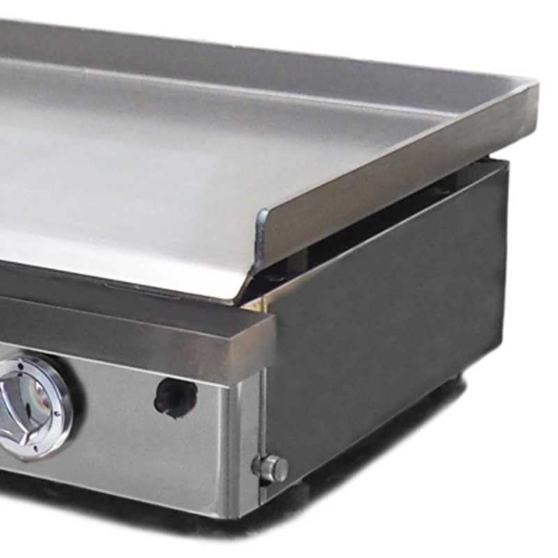 MBH - Fry Top a Gas Professionale 80 cm per Ristorazione. Piastra di Cottura da Banco in Acciaio. Plancha a Gas Industriale per Bar e Ristorante - Made in Spain