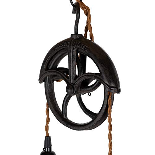 Rustic State Makara Cast Iron Vintage Industrial Wheel Farmhouse Pulley 7 Inch Diameter for Custom Make Wall Pendant Lamps