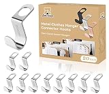 ZEDODIER Metal Clothes Hanger Connector Hooks, 20 Pack Super Sturdy Hanger Extender Hooks, Efficient
